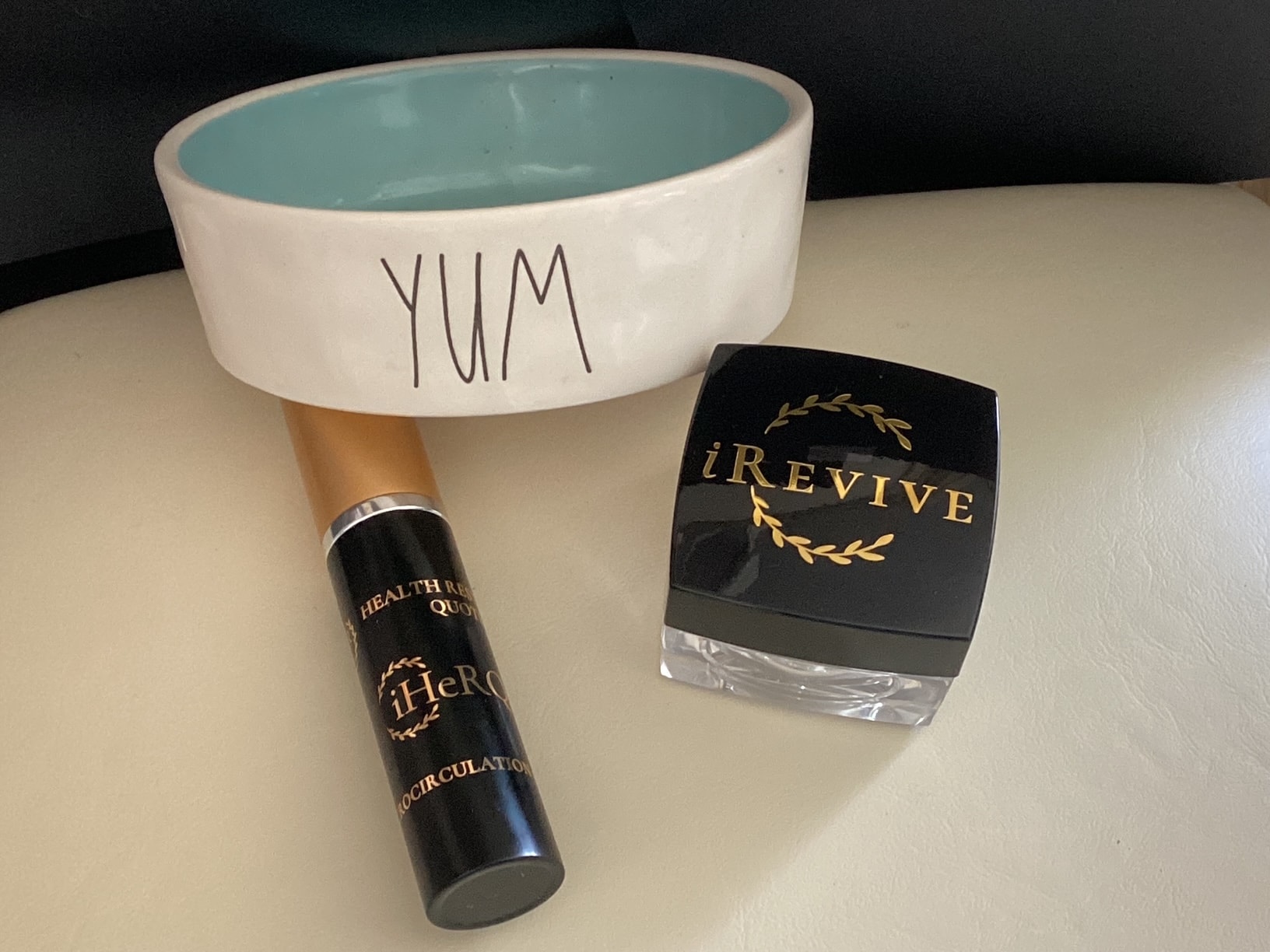 iRevive Skin Cream for Pets — bowl, bottle and packaging